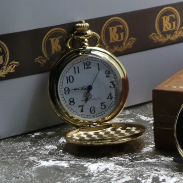 Royal Marines 24k Gold Plated Pocket Watch and Keyring