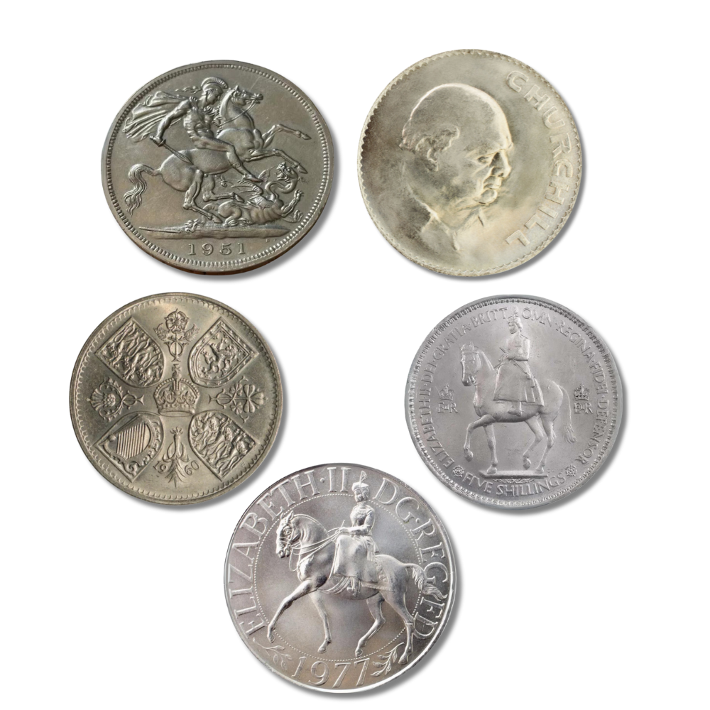 The Ultimate British Crown Coin Collection (5 or 8 Historic Coins)