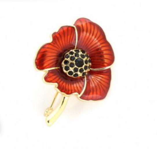 Hand Enamelled Remembrance Brooch