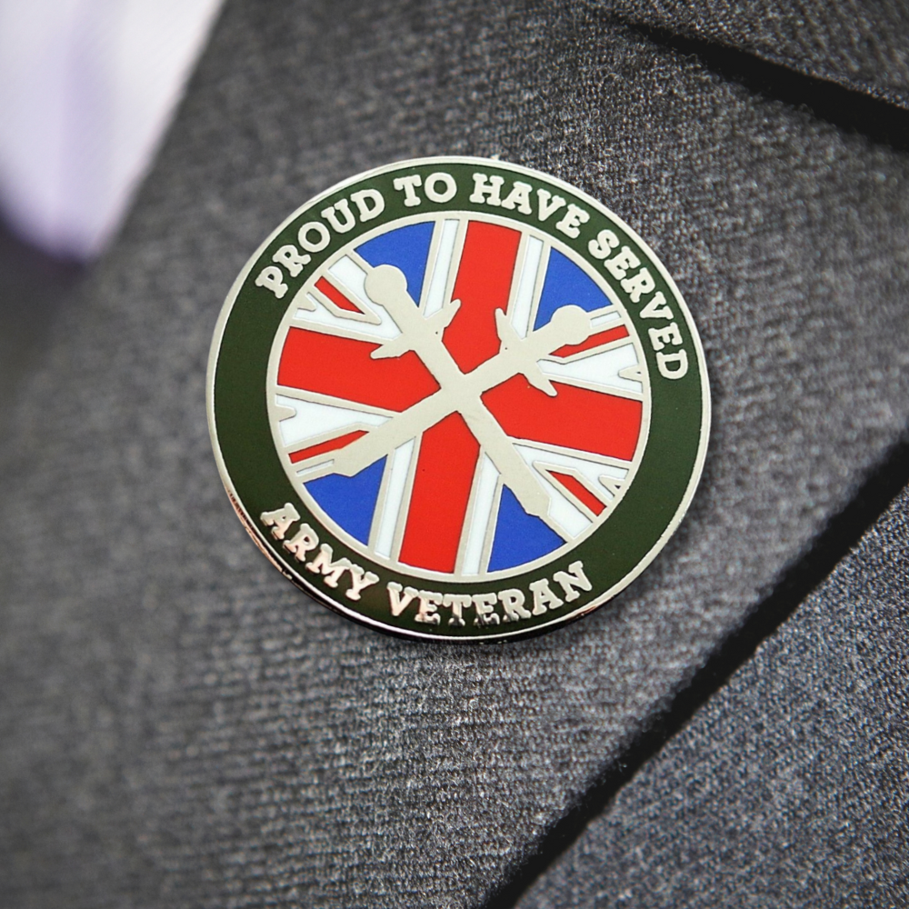 Proud to have served - Army Veteran Pin Badge