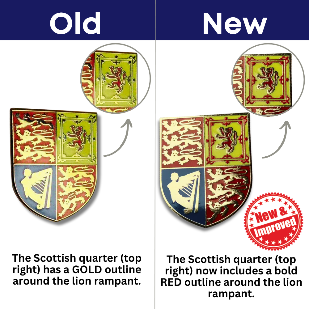 Official Royal Standard Shield Pin Badge (New and Improved)