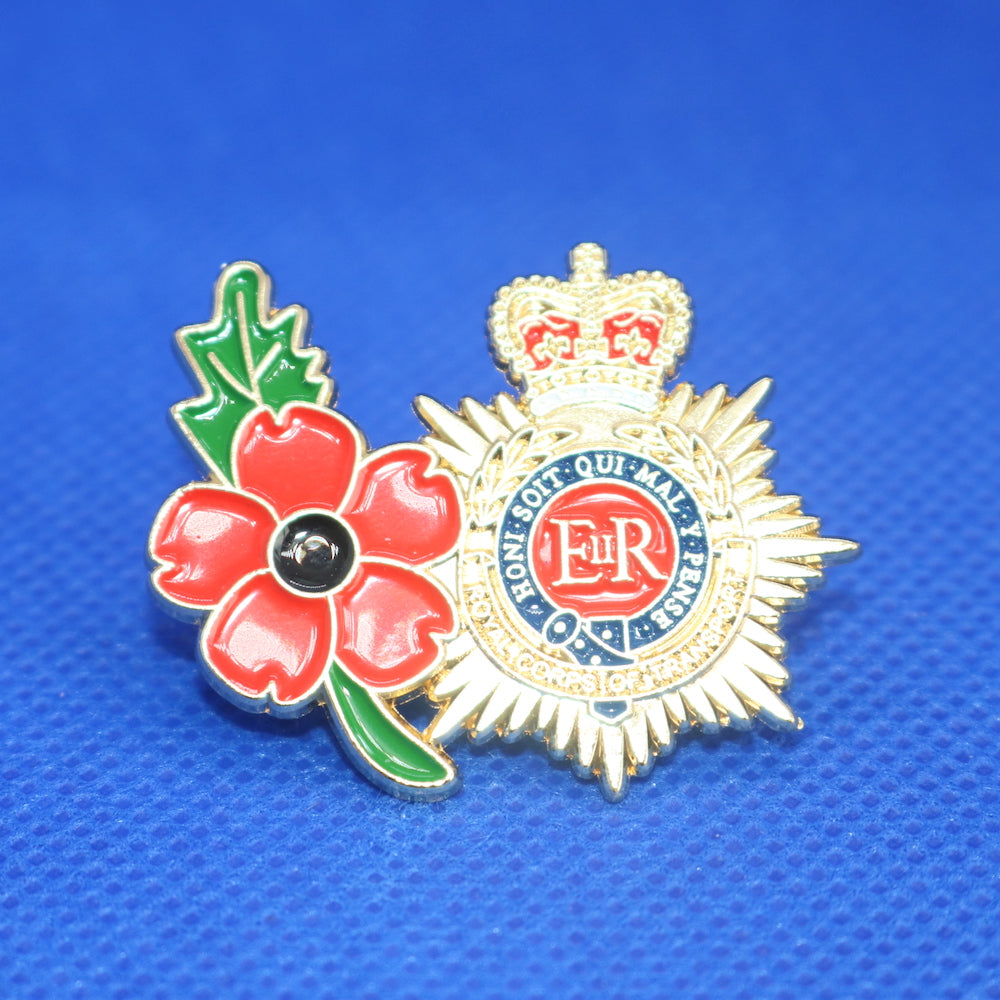 The Late Queen's ER Elizabeth Regina and Red Flower Brooch