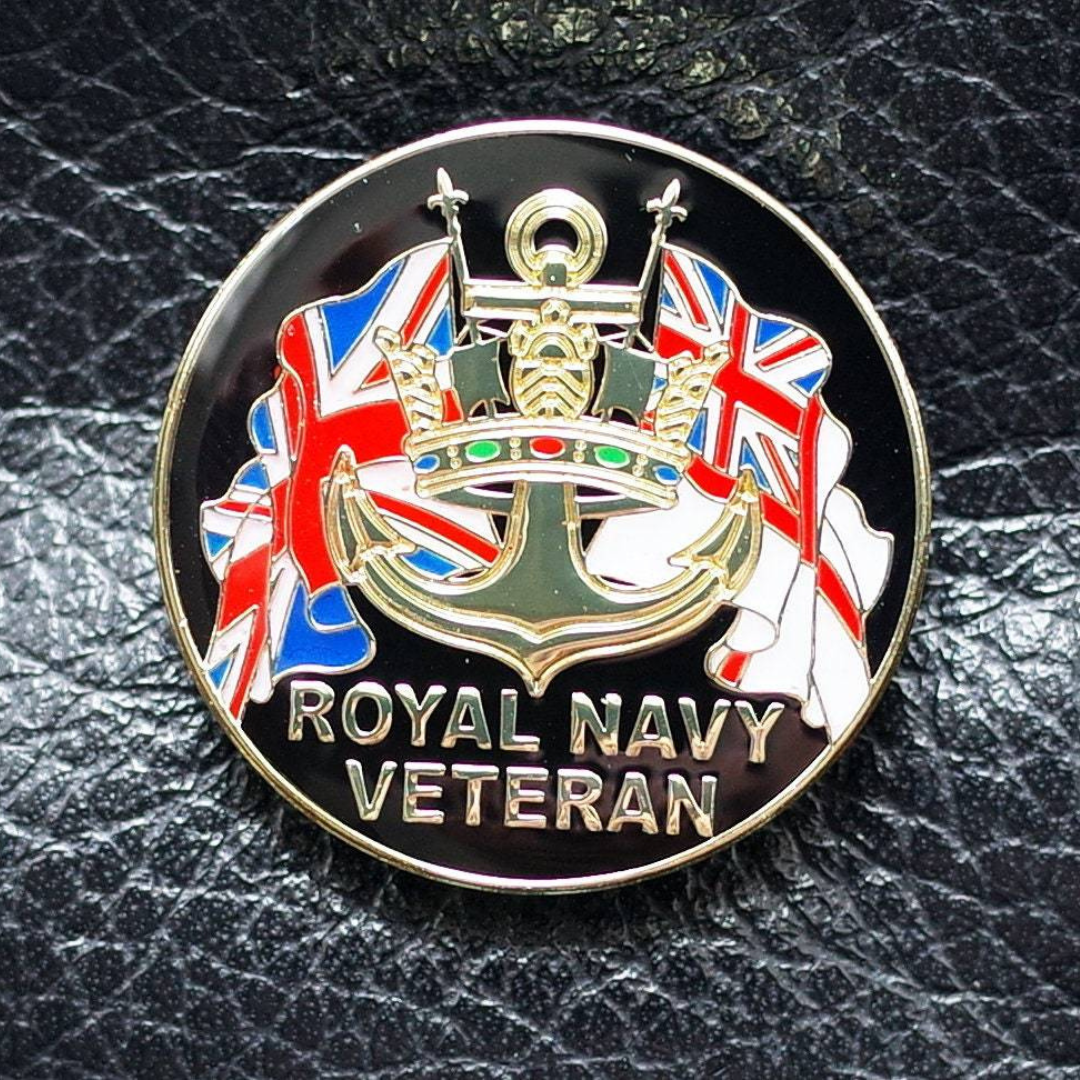 ROYAL NAVY VETERAN Enamel Pin Badge