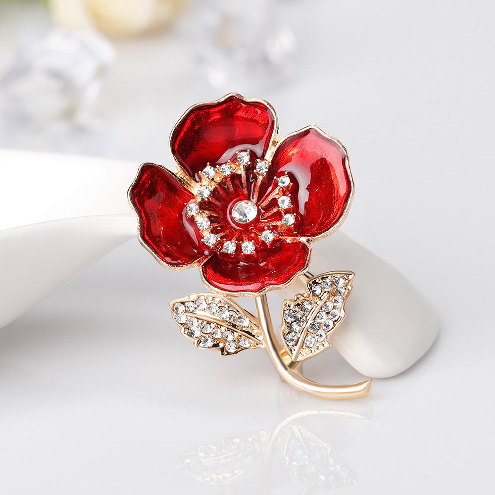 Diamanté Enamelled Brooch - A Sparkling Tribute of Remembrance