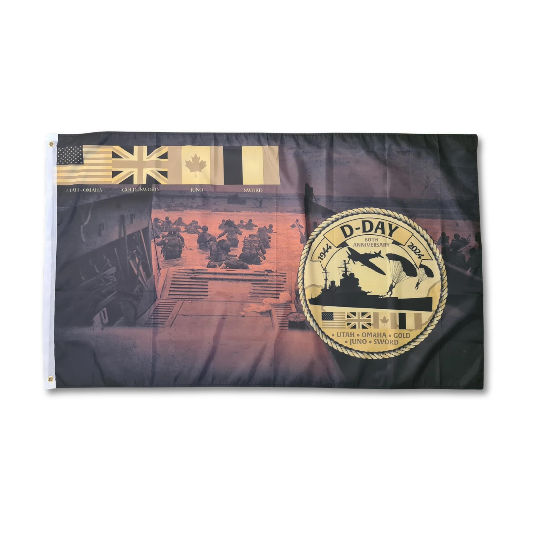 D-Day 80th Anniversary Commemorative Flag 2024