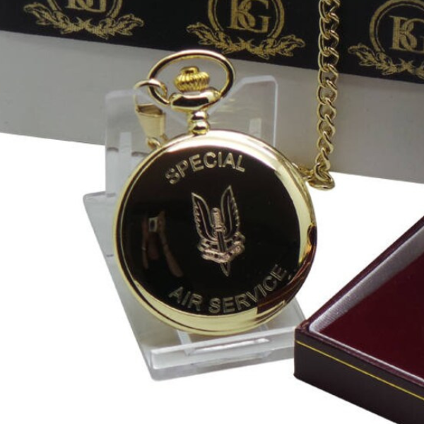 SAS 24k Gold Clad Personalised Pocket Watch