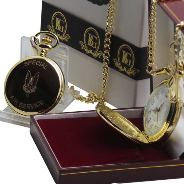 SAS 24k Gold Clad Personalised Pocket Watch