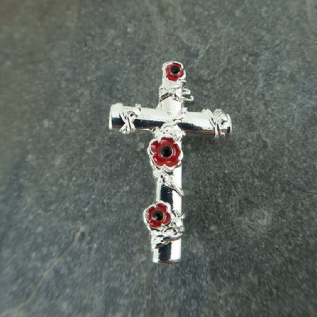 Flanders Flower Cross Brooch