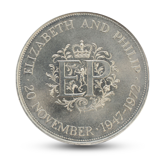 1972 Queen - Elizabeth II and Prince Philip Silver Wedding Crown Coin