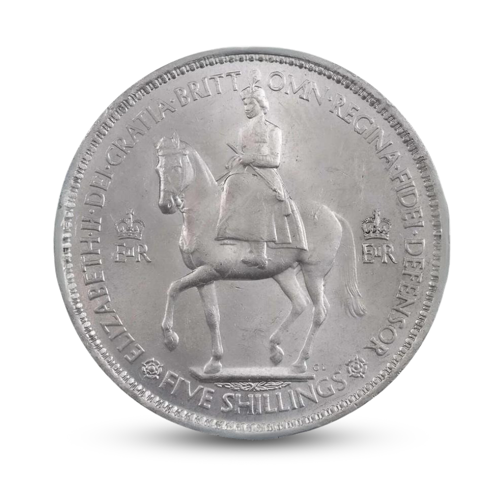 1953 Crown - Queen Elizabeth Coronation Five Shillings Coin