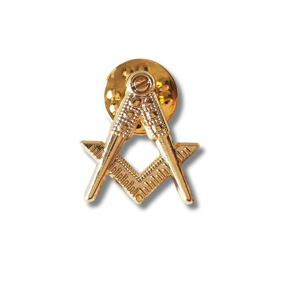 Freemason Sacred Geometry Compass Pin Badge