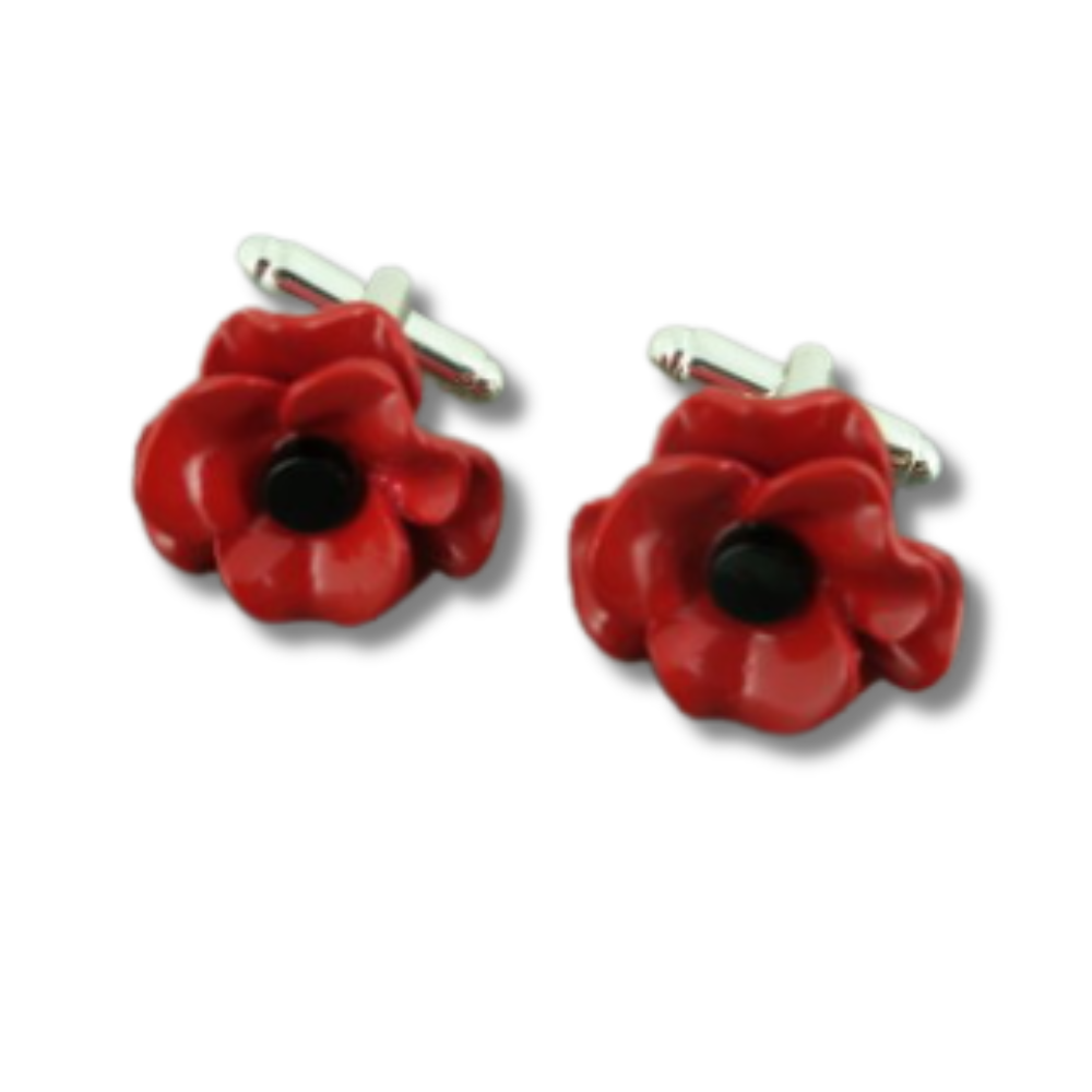 Red Flower Honour Cufflinks