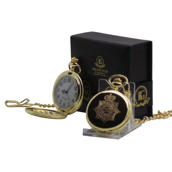 Royal Corps of Transport 24k Gold Clad Personalized Pocket Watch