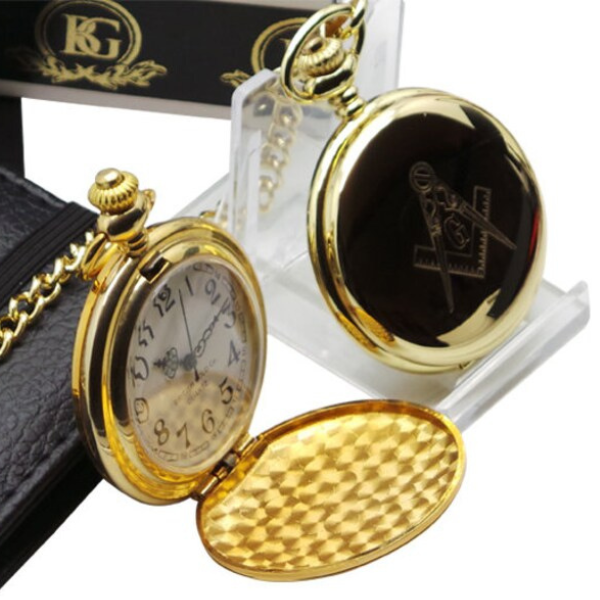 Freemasons 24k Clad Gold-Plated Personalised Pocket Watch