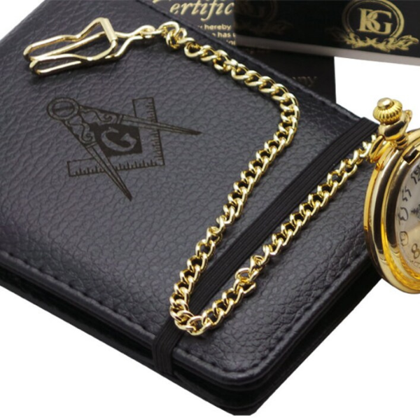 Freemasons 24k Clad Gold-Plated Personalised Pocket Watch