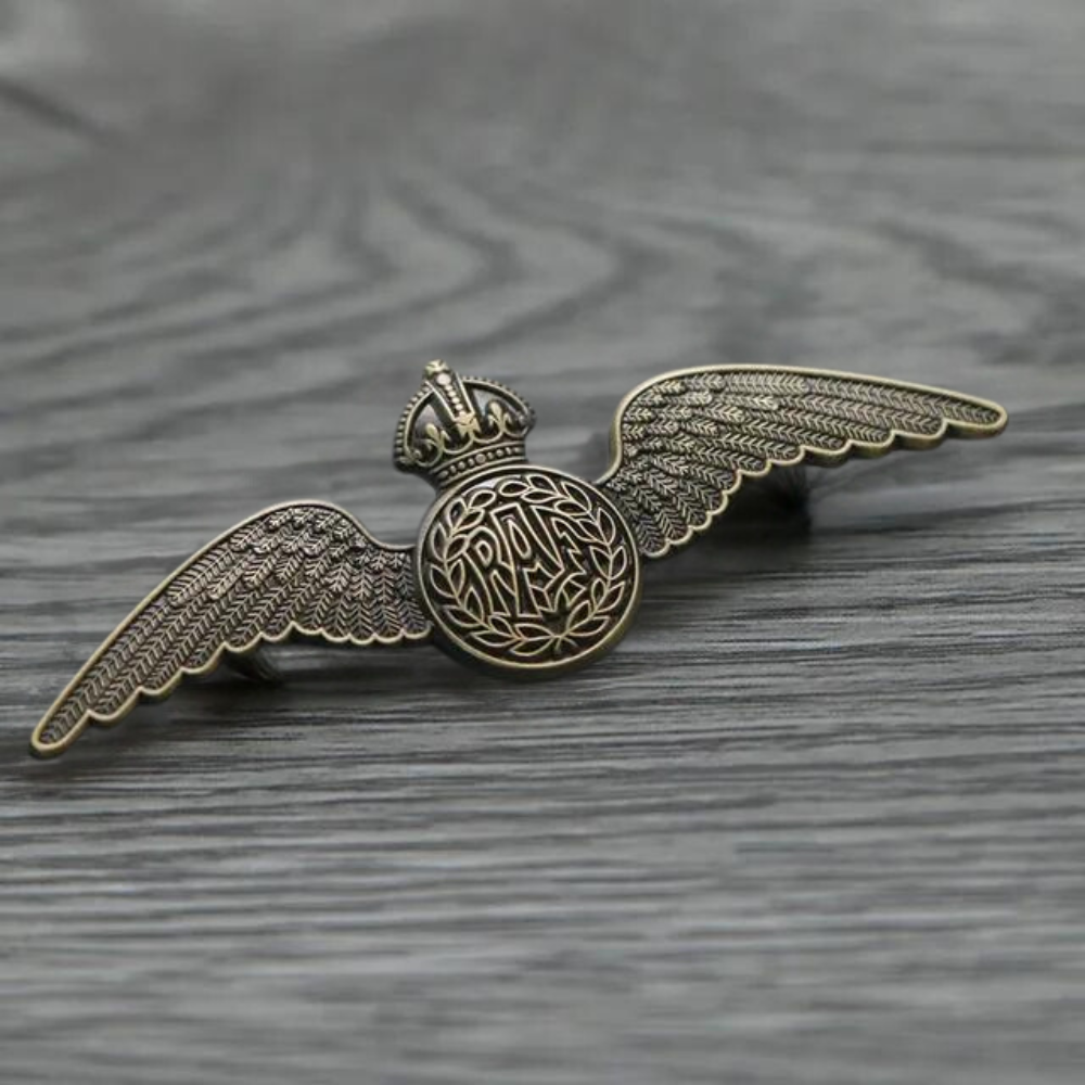 RAF Wings King's Crown Sweetheart Brooch (Bronze)