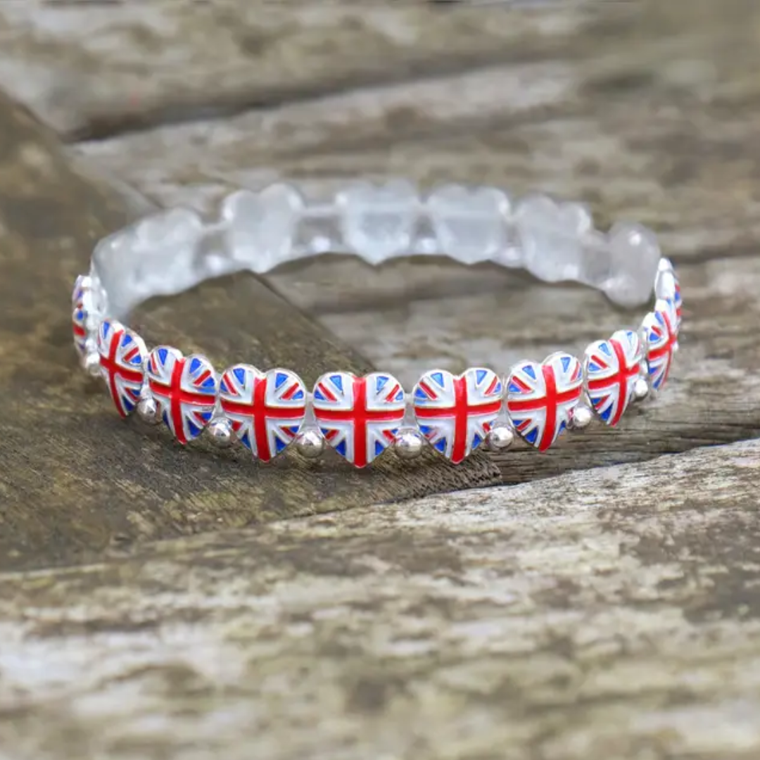 Union Jack Heart Bracelet