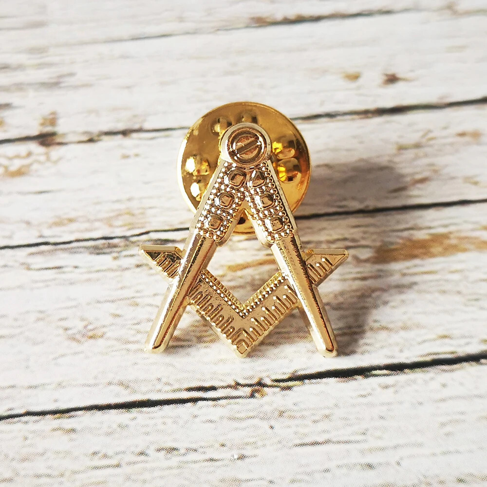 Freemason Sacred Geometry Compass Pin Badge