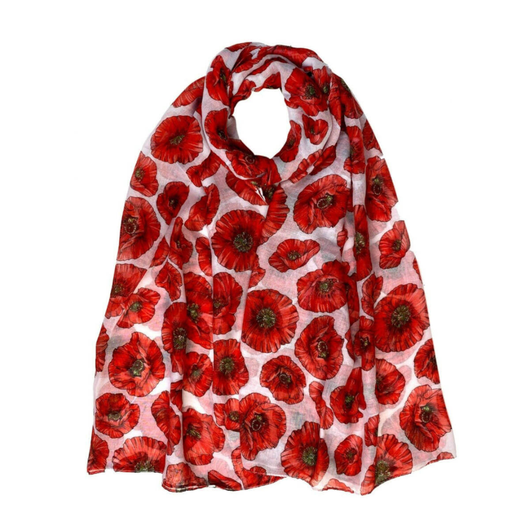 Red Flanders Flower Scarf