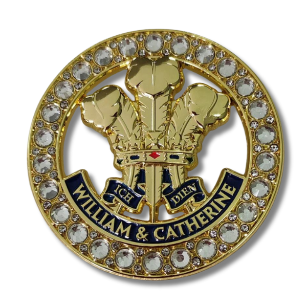 William & Catherine Prince & Princess of Wales Brooch