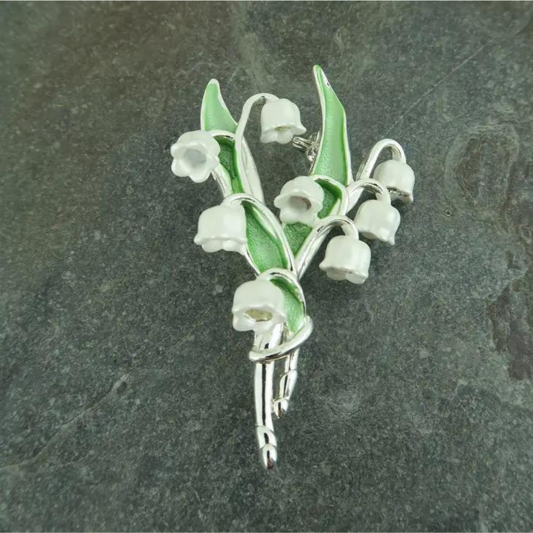 Lily Of The Valley White Flower Brooch