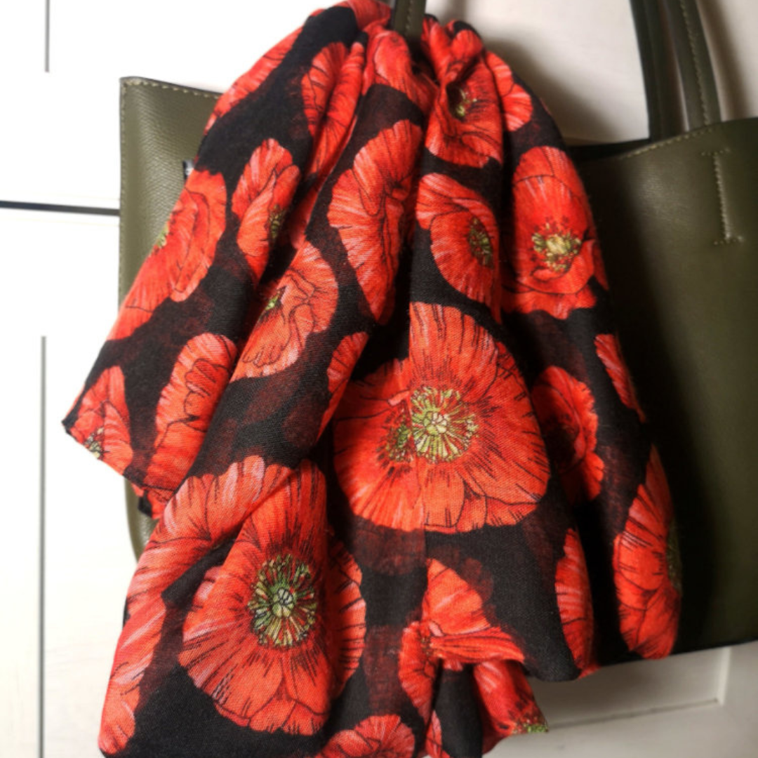 Red Flanders Flower Scarf