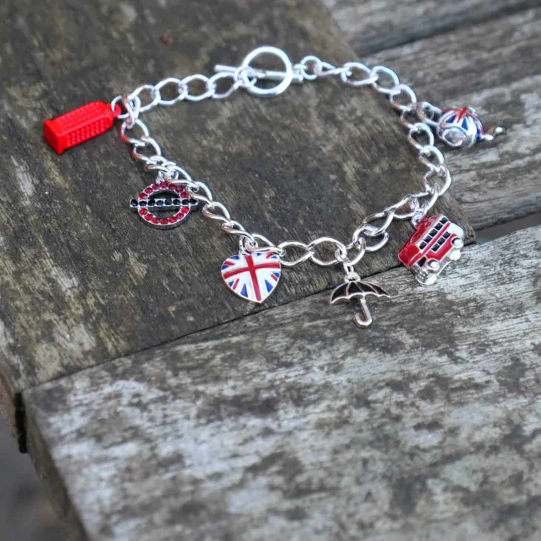 British Icons and Union Jack Charm Bracelet