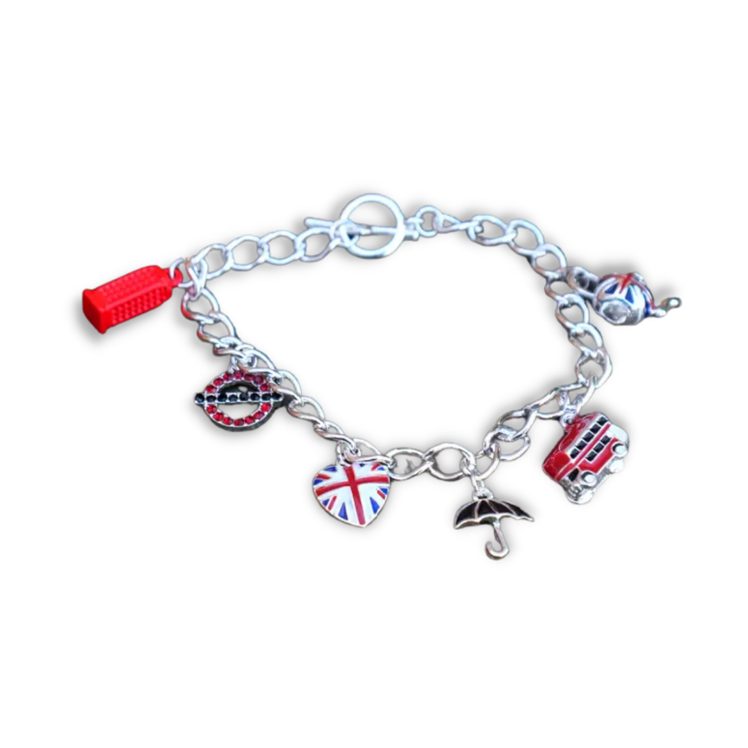 British Icons and Union Jack Charm Bracelet