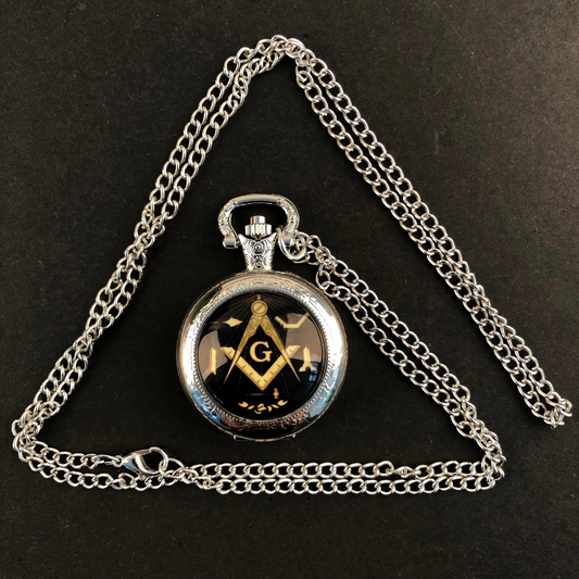 Masonic Quartz Pocket Watch With Fob