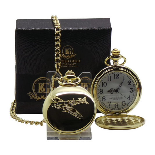 Supermarine Spitfire 24k Gold Clad Pocket Watch