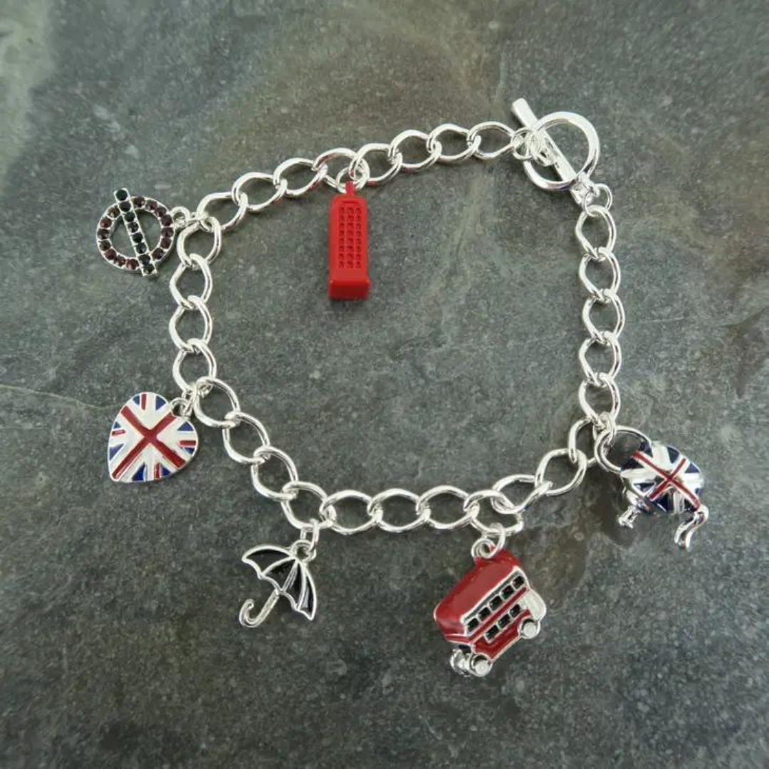 British Icons and Union Jack Charm Bracelet