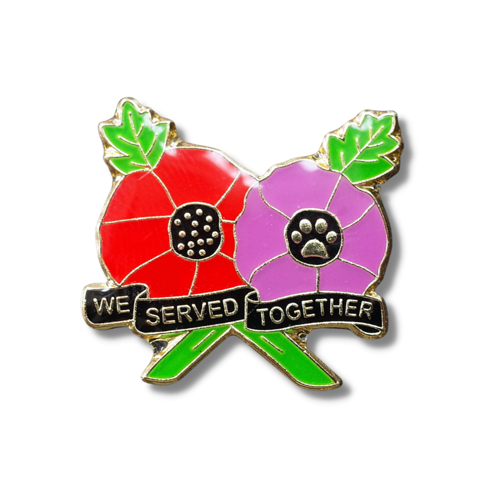 We Served Together - Red and Purple Pin Badge