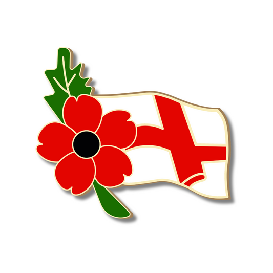 The England Flag and Remembrance Pin Badge (Medium)