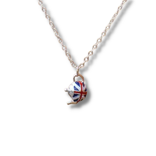 Coronation Union Jack Flag Petite Teapot Necklace