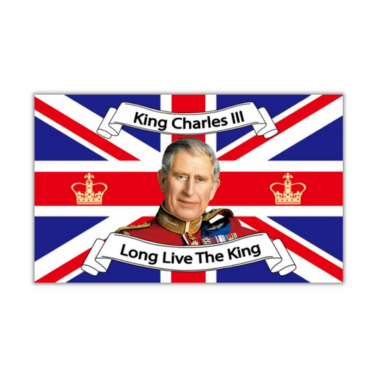 King Charles 3rd - Long Live the King Coronation 5'x3' Banner Flag