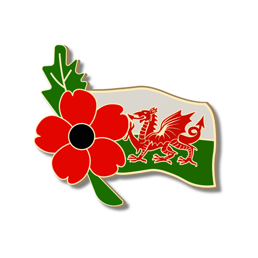 Flag of Wales Remembrance Pin Badge (Medium)