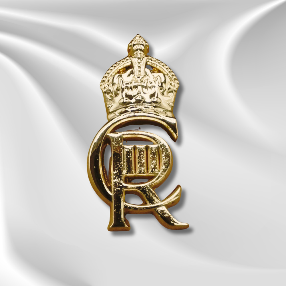 King Charles III Gold-Plated Royal Cypher Brooch