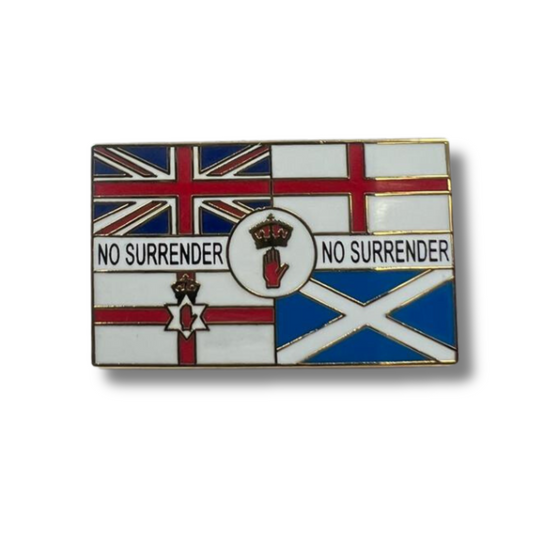 No Surrender Lapel Badge  - Union, England, Northern Ireland, Scotland