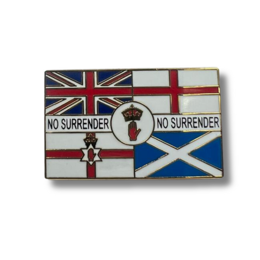 No Surrender Ulster Lapel Badge  - Union, England, Northern Ireland, Scotland