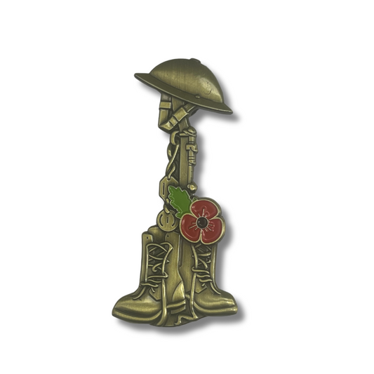 Helmet, Boots and Rifle Remembrance Pin Badge