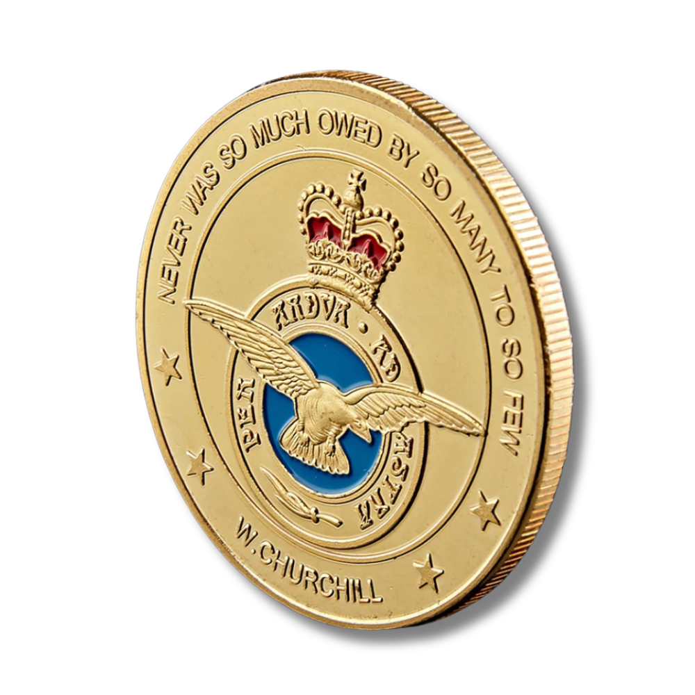 Royal Air Force Gold-Plated Commemorative Coin - With Winston Churchill Quote