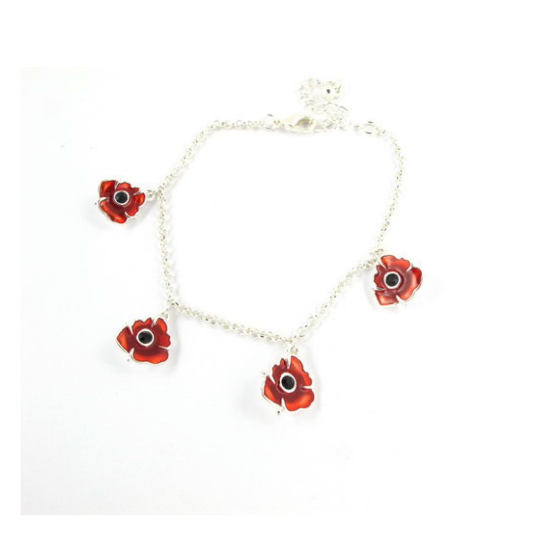 Remembrance Red Flower Bracelet