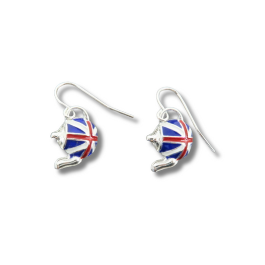 Union Jack Tea Pot Earrings