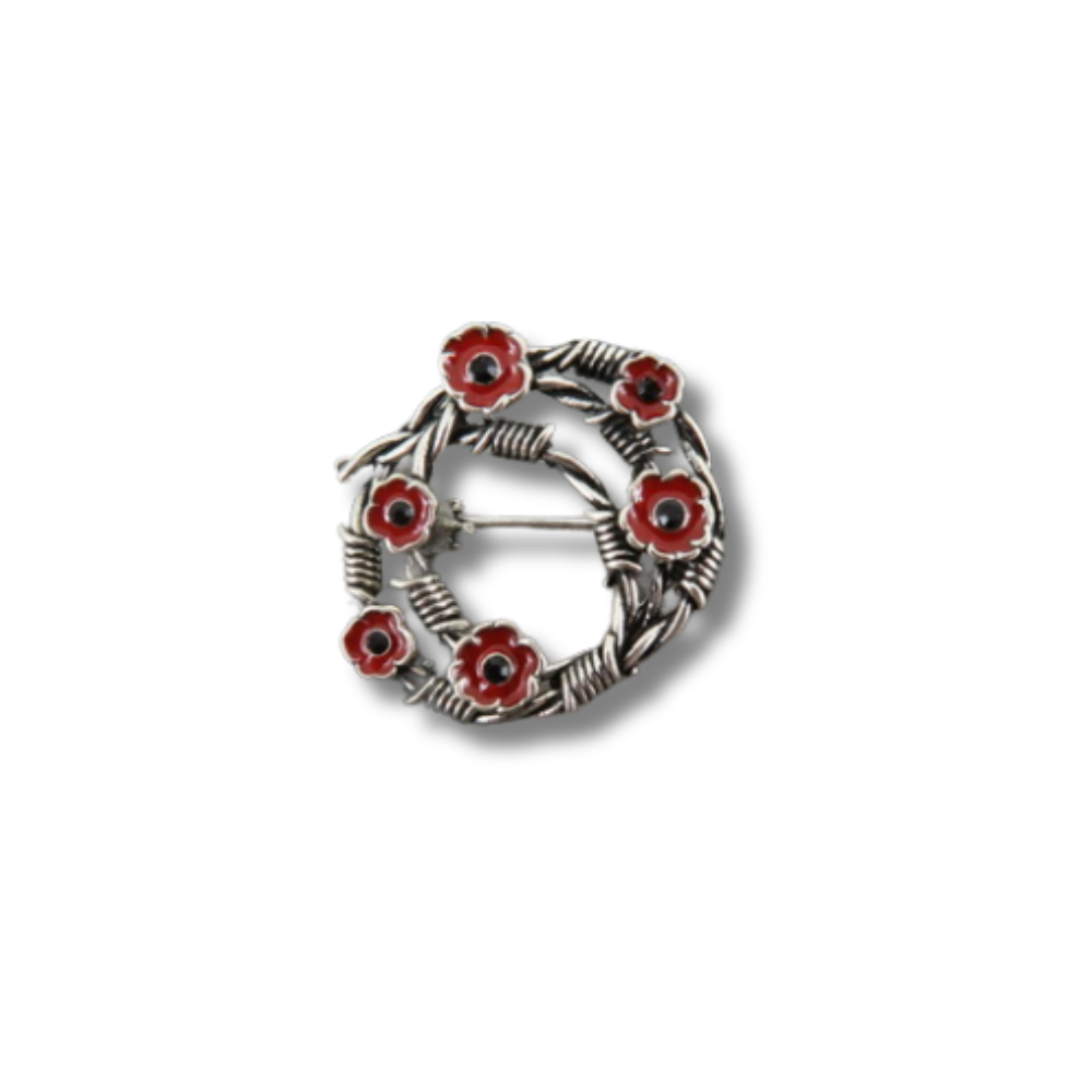 Mini Remembrance Red Flower Brooch