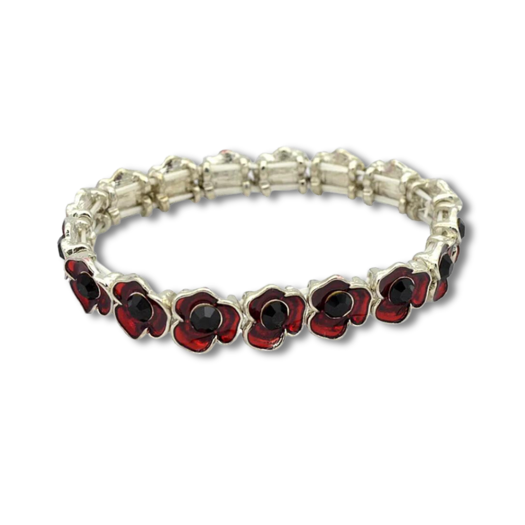 Red 3 Petal Poppy Bracelet