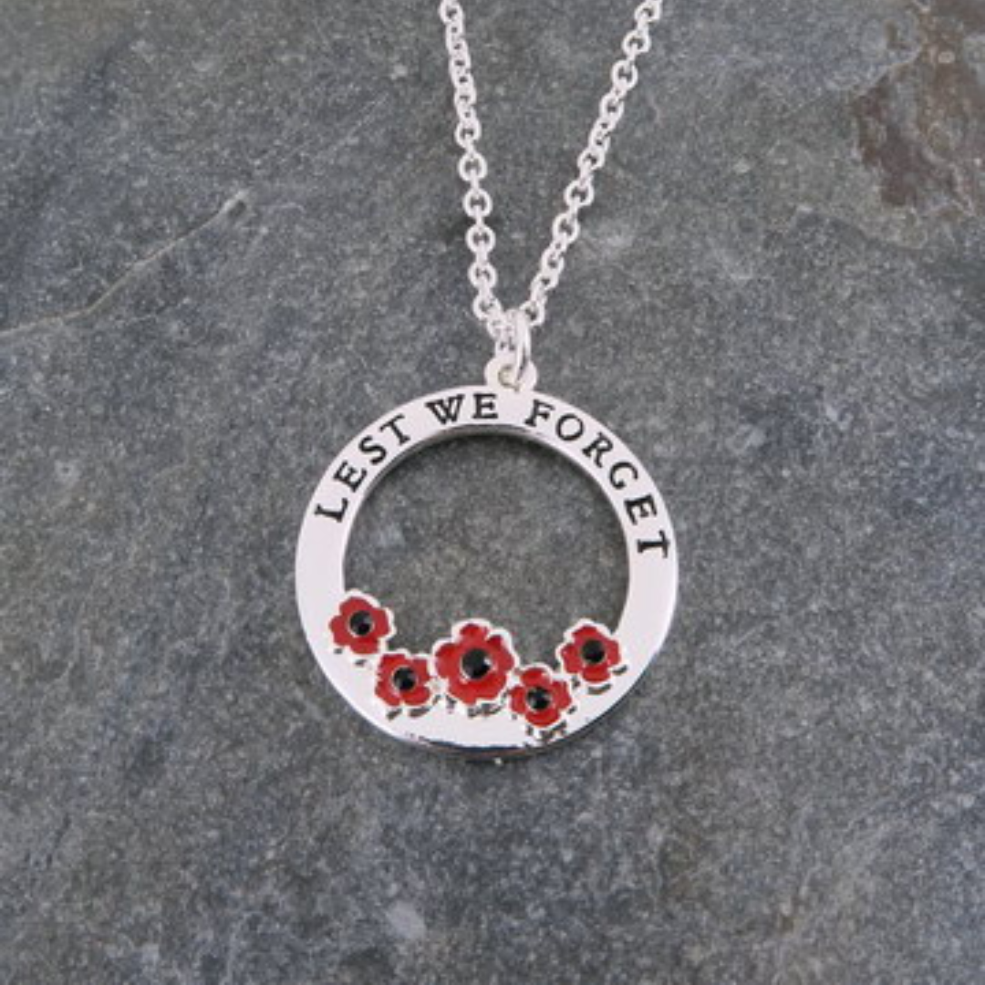 Lest We Forget Flanders Flower Necklace