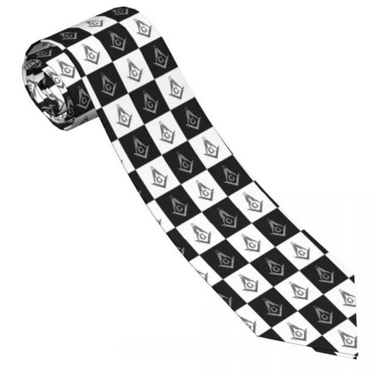 Checkered Floor Masonic Necktie