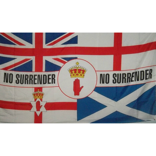 "No Surrender" Allegiance Flag w/ Ulster Red Hand