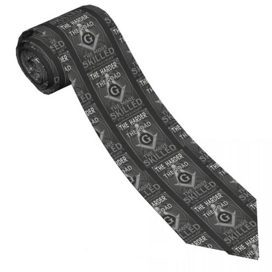 "The Harder the Road the More Skilled the Traveler" Masonic Tie