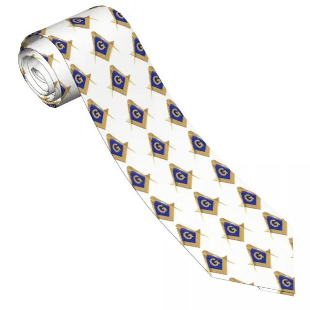 Masonic Insignia Elegant White Tie